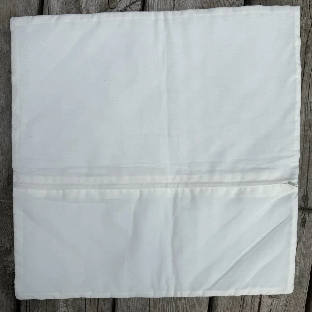 Appliqué Quilted Homemade Pillow Cover Girl Kite Unique Cream Zip Closure 16x16